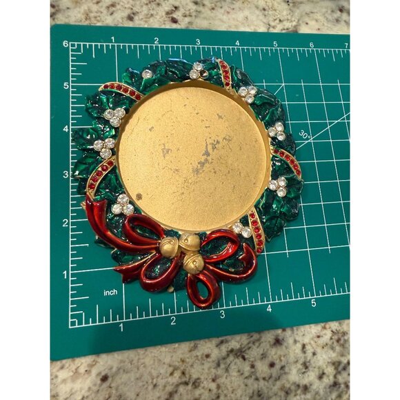 VTG pair Kennedy Center Round Christmas Candle Set Tray Mantel Table Italy read - Picture 7 of 12